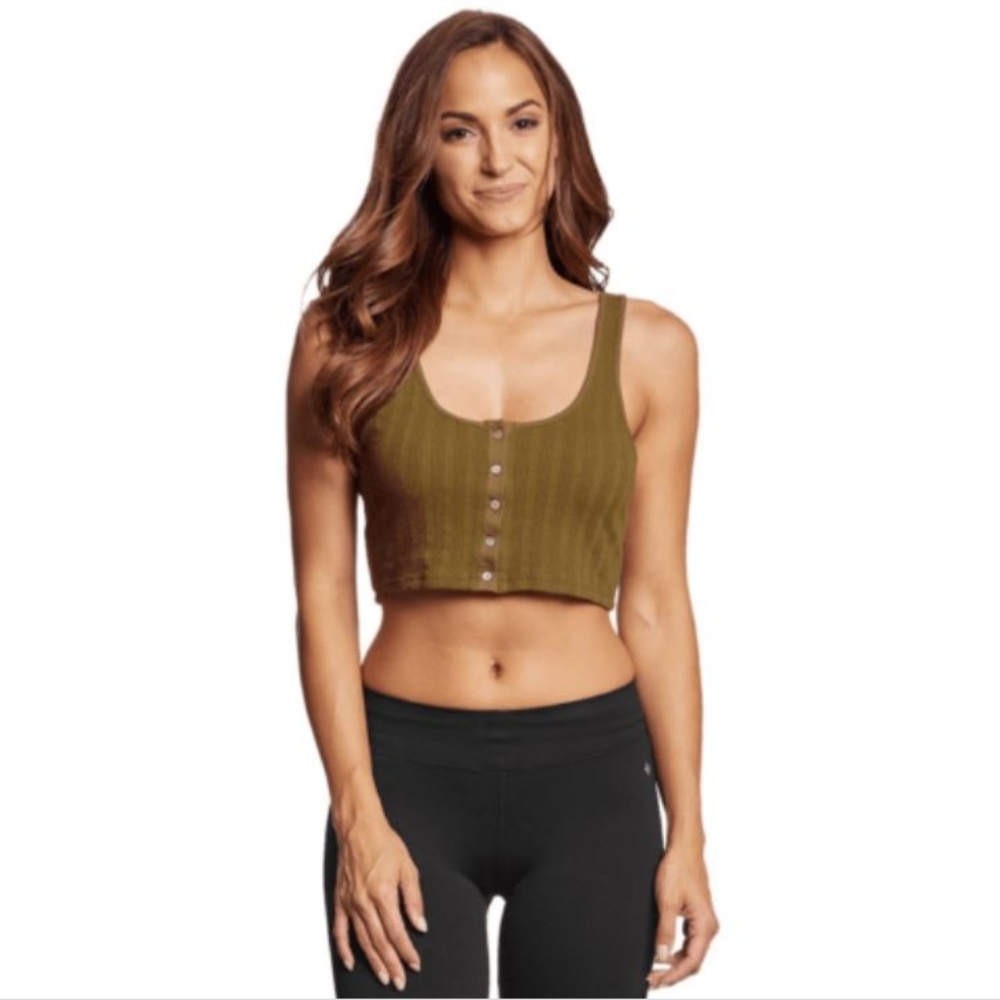 Free People Small Olive Green Atlas Crop Top 3V82